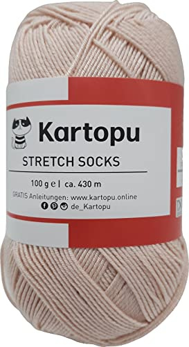 Sockenwolle Stretch – Sommersockenwolle -viele Farben zur Auswahl -Sockengarn auch für Wollallergiker- Tierhaarfreies Strumpfgarn-100gr Knaul 430m Lauflänge- Ökotexzertifiziert (1225 rosa)