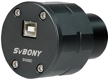 SVBONY SV305C Planetary Camera, IMX662 Color Telescope Camera, 1.25 inches Electronic Telescope Eyepiece with Removable UV IR Cut Glass, Suitable for Astrophotography and EAA
