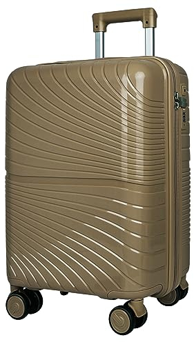 Asge Hartschalen-Koffer & Trolleys Handgepäck Koffer 4 Rollen Reisekoffer TSA Zahlenschloss Teleskopgriff, 24” Rollkoffer (ChaLpagner, XL)