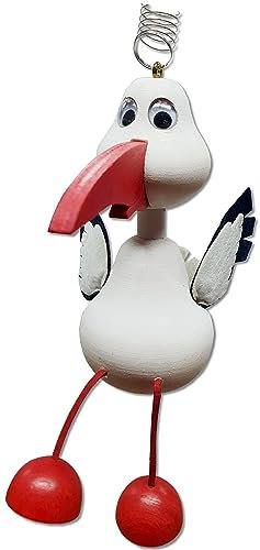 SeleXions Schwingfigur Storch m Flügel, ca. 16cm, Holz