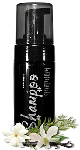 VAN DOGH Shampoo für Hunde & Katzen – Sanfte, hautfreundliche Formel für alle Altersgruppen und Rassen. Mit langanhaltendem Vanilleduft, geeignet für Nass- und Trockenwäsche. 120ml – Made in Germany