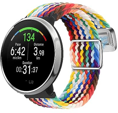 Geflochtenes Armbänder für Polar Ignite 3/ Ignite 2/ Ignite/ Unite/ Pacer Armband, Nylon Elastisch mit Magnetisch Verstellbare Sport Ersatzarmband Kompatibel mit Polar Ignite 3/Unite Uhrenarmband (29)