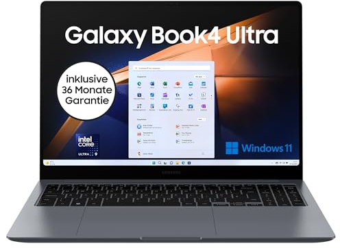 Samsung Galaxy Book4 Ultra Notebook, 16-Laptop, Intel Core Ultra 9, 32 GB RAM, 1 TB, Moonstone Gray, 3 Jahre Herstellergarantie [Exklusiv auf Amazon]