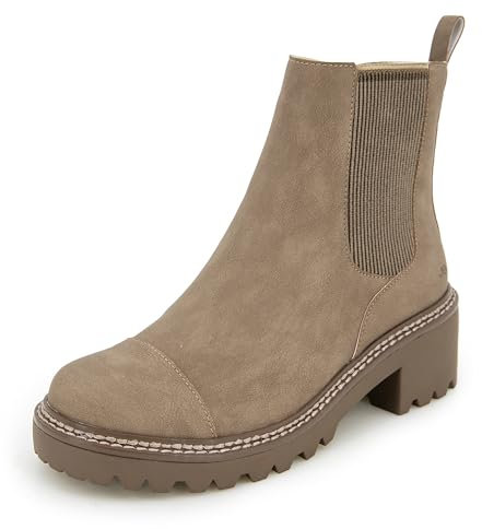 JBU Damen Reed Modischer Komfort mit Reißverschluss innen, wasserabweisend, Chelsea-Stiefel, Beige, 36 EU