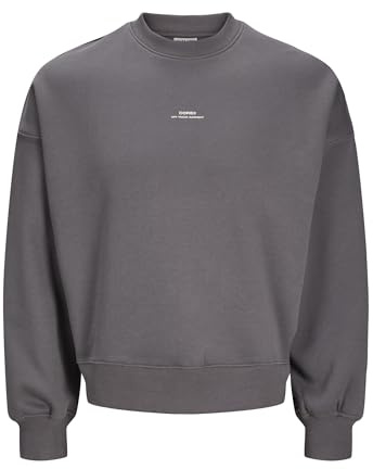 JACK&JONES Herren JCOTERRAIN Print Sweat Crew Neck Sweatshirt, Pavement, L