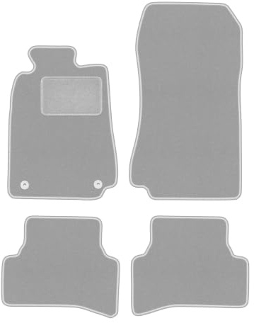 Velours-Fußmatten passend für Mercedes CLK W208 1997-2003, Grau, Oslo | passend für Coupé; Velours-Teppich (Polypropylen), ca. 6,5 mm; rutschfest, Universal-Befestigungen
