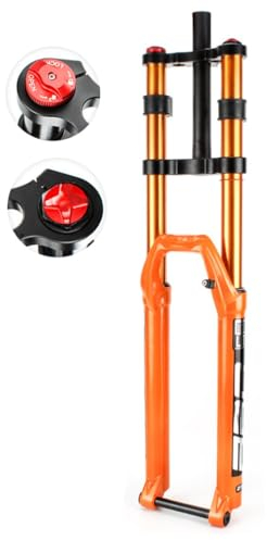 HerfsT Forcella MTB Downhill 27,5 29 Pollici, Doppia Spalla in Lega di Alluminio 1-1/8 Tubo Dritto Forcella Ammortizzata per Bicicletta Corsa Freno a Disco 150mm