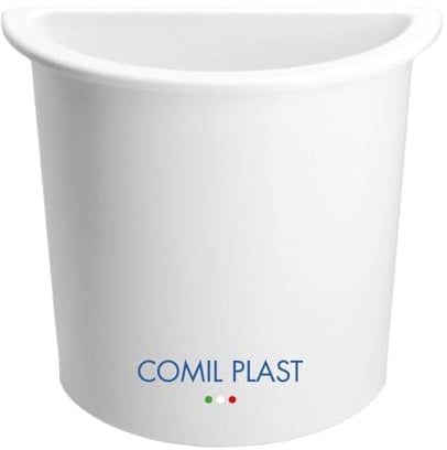 Comil Plast | Portafiori Interno in plastica per Vaso da cimitero Mezzaluna Colore Bianco | Lato 12 cm, Altezza 12 cm.