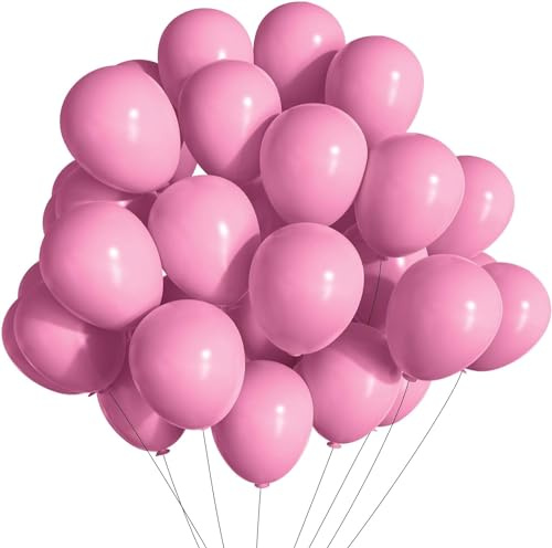 Luftballons Geburtstag [100 Stück] • 30cm Premium Ballons aus 100% Naturlatex • für Luft und Helium • Deko Dekoration Kindergeburtstag Partydeko Party (Dunkelrosa)