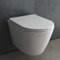 Alpenberger Hänge WC für Bad und Gäste WC | Moderne Toiletten | Kloschüssel mit Toilettendeckel mit Absenkautomatik | Wand WC Spülrandlos