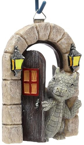 Gartendrachen Figuren Deko,Drache Gartenfigur Polyresin,Kunstharz Drachenskulptur Garten,Gartendrachen Figuren,Gartendrachen Deko,Drachen Figuren Garten Klein für Outdoor-Garten Ornament,Baum Deko
