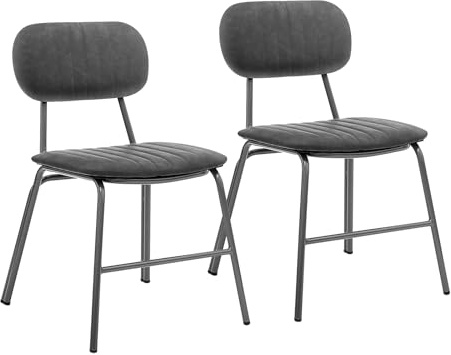 HTI living Stuhl 2er Set Vivila Dunkelgrau Küchenstuhl