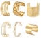 JENCVNL 2 Stück Gold Manschette Armreif für Damen, Gold Offen Armreif Breiter Armbänder Armreif für Damen Mädchen (Mix-6 Stück)
