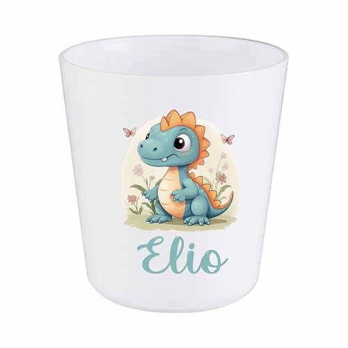 Gobelet Enfant Personnalisé Dinosaure – Gobelet Incassable 230ml Sans BPA – Tasse Prénom Crèche ou École – Cadeau Rentrée Scolaire Garçon