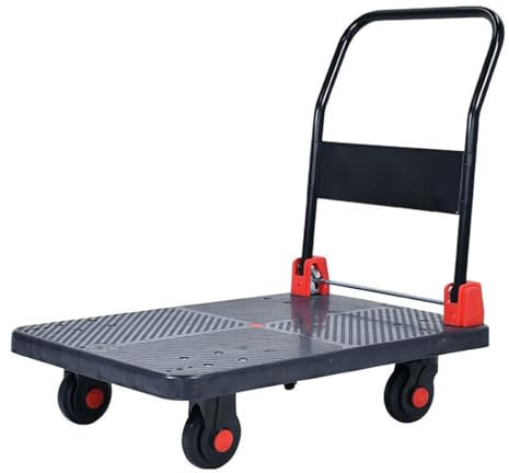 Chariot de Transport Chariot de Chargement de transpalette en Plastique de Style Simple, Chariot de Maison Pliable et Silencieux, Outil de Traction Manuelle, Camion à Plat Chariot d'extérieur(B)