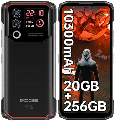 DOOGEE Blade 10 Max Smartphone Incassable Android 14, 20Go+256Go / 2To Telephone Incassable, 10300mAh, 6,56 & 1.54 Écran Arrière, Téléphone de Chantier, 50MP+8MP, 4G 3 Card Slots, NFC,Face ID, GPS