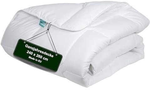 WENDRE 240x260 cm Ganzjahres-Bettdecke - Antiallergisch & Waschbar Decke - 4 Jahreszeiten Bettdecken für Sommer & Winter, Leichte Sommerdecke