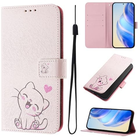 Wuhaizher for Samsung S8 Case Shockproof Flip Leather Wallet Cover for Girls Kids with Card Holder Stand Magnetic Closure Mobile Phone Case for Samsung Galaxy S8, Cat