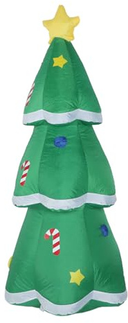 Fdit Árbol de Navidad Inflable de 4.9 Pies, Decoraciones de árboles Inflables de Navidad Impermeables IP44, Decoración de Patio de árbol de Navidad con Iluminación LED Gigante