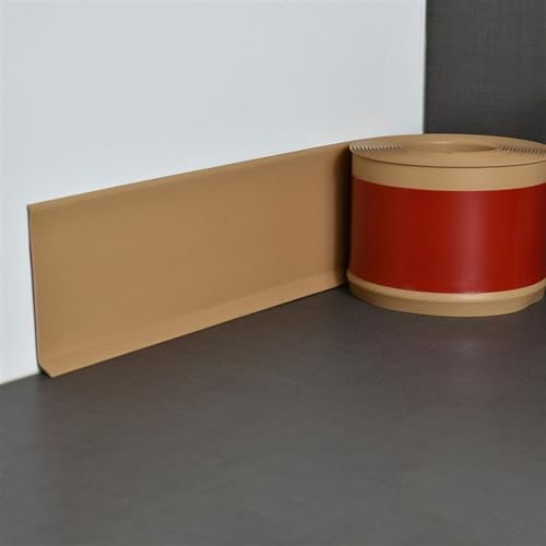 HOTHUIMIN 32.8ft Self-Adhesive Wall Base Moulding Trim, Flexible Peel-Stick-Vinyl-Baseboard-Trim, Avoid Dust Strip and Caulk for Floor, Wall-Base for Home Decor, Easy Install(Brown)