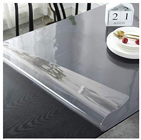 ZLYWE Tovaglia Plastica Chiaro Impermeabile Tovagliette PVC Plastica Sottopiatto Protezione Pavimento Tappeto per Superficie di Legno Duro Cucina (Clear-1.5MM,80x80cm)