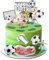 Xmart 15 pièces Decoration Gateau Foot Décorations de Gâteau Sportives en Forme de Ballon de Football Décorations de Gâteaux sur le Thème du Football pour Thème du Football Fête Garçon D'anniversaire