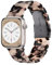 V.R.HOPE leichte Moderes Harz Armband kompatibel mit Apple Watch Armband Series 7/8/9/SE/10/ 41mm 40mm 38mm 42mm Damen und Herren, für Apple Watch Series 6/5/4/3/2/1 - schwarze Blumen