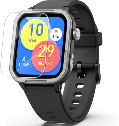 ModaWin Smartwatch Kinder Fitness Tracker Uhr Digitale Fitnessuhr mit Schrittzähler, 24/7 Puls, IP68 Wasserdicht, Schlaf-Monitor, Wecker, Geschenk für Kinder Mädchen Jungen 6-16 (Schwarz)