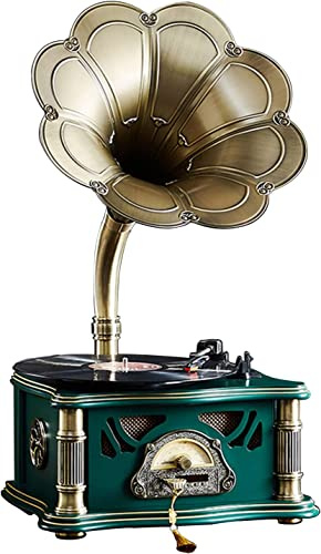 Grammofono vintage – stile europeo nostalgico fonografo con audio Bluetooth, giradischi creativo in vinile per decorazione soggiorno