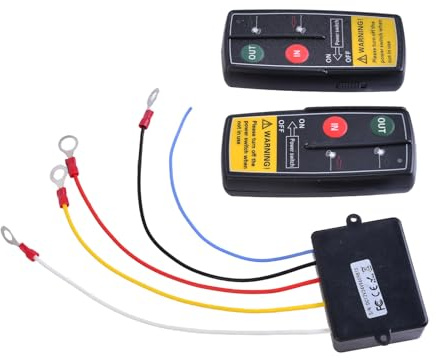 Funk-Fernbedienung Seilwinde 12V 24V Kabelloses Winch Remote Control Kit Handset Switch Controller, bis 75 ft Reichweite Universelles Elektrisches Smart Seilwinden Funksteuerungs-Set für LKW, ATV, SUV