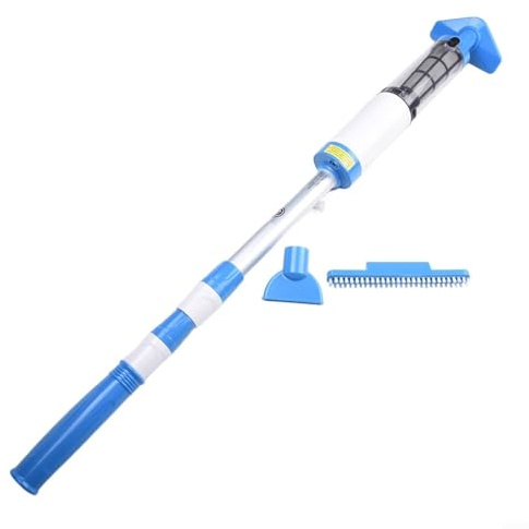 Aspirapolvere per piscina ricaricabile senza fili, 2 ore di durata con setole a rullo, compatto e potente per foglie/limo (include caricatore)