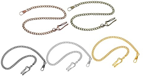 Baluue Vintage Taschenuhrkette aus Legierung 5stücke, Weihnachten Party | 39cm Kettenersatz, Portable Tragelösung, für Steampunk Look und Formelle Kleidung