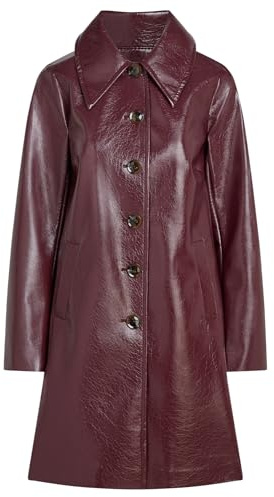 King Louie Damen Mantel mit glänzender Oberfläche Anais Coat Shine (DE/NL/SE/PL, Numerisch, 42, Regular, Regular, Bordeaux Red)