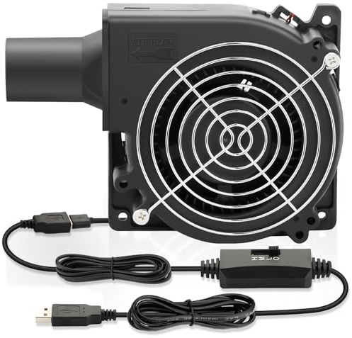 Wathai 120mm x 32mm USB Radiallüfter Gebläse Lüfter Turbinen | Drehzahlregler für PC, Aufblasen, Kaminofen, BBQ Picknick, Growzelt, 3D Druck, Kühlung Lüfter für Haushaltsgeräte mit Rohr
