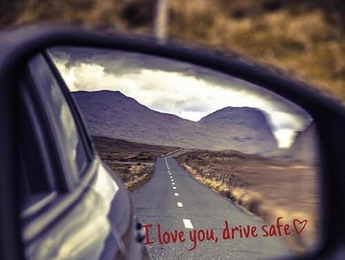 12 Stück I Love You Drive Safe Aufkleber, 11 cm, Liebe Aufkleber für Auto, Fahrrad, Motorrad,für junge Paare und Sicherheitsbewusste Fahrer(Weiß+Rosa+Rot+Blau+Schwarz+Gelb)