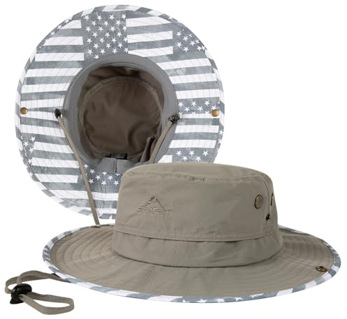 TOP-EX UPF 50 Sonnenhut Herren, wasserdichter Fischerhut mit Print-Krempe | UVCoolix™, kühlendes Schweißband, UPF 50 Sonnenschutz, luftige Mesh-Einsätze, für Wandern Angeln Golf, verstellbares Kinnband