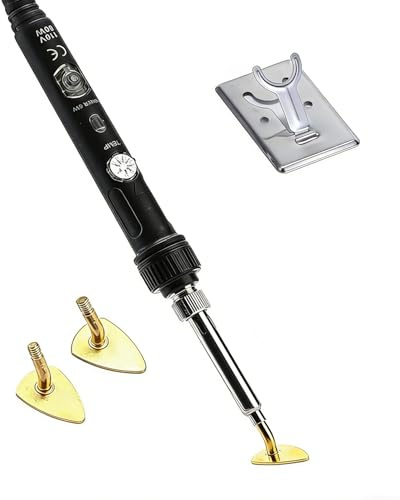 Mini Iron, 80W Small Iron for Crafts Patches Shoes Hats, Adjustable Temperature, Easy to Use, with Replaceable Iron Tips (black)