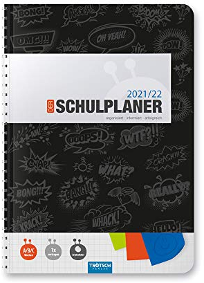 Schulplaner, schwarz, 2021/2022, Hausaufgabenheft für die Schule: Planer Schülerkalender Hausaufgabenheft Timer