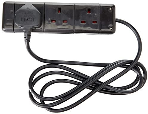 PRO ELEC - Extension Lead, 3 Socket, 2 Metres (Black)