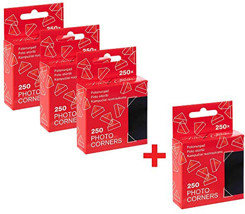 Victoria Collection Säurefreie Fotoecken Selbstklebend & Transparent zum Fotos Einkleben - 4x250 Durchsichtige Klebeecken mit Leicht zu Bedienendem Spender | Fotokleber Geeignet für jedes Fotoalbum