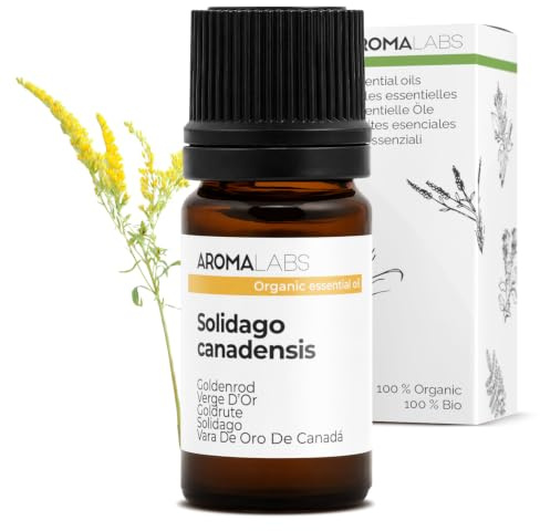 BIO - Goldenrod Essential Oil - 5mL - 100% Pure, Natural, Chemotyped and AB/Cosmos Certified - AROMA LABS (French Brand)