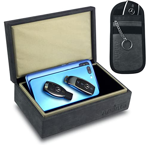 Ananta Faraday Box for Car Keys – Military-Grade RFID Signal Blocking, Magnetic Closure & Spare Key Pouch (Grey)