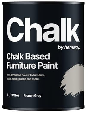 Hemway - Chalk Based Furniture Paint - French Grey 1 L | Chalky Matt Shabby Chic Finish for Interior & Exterior Home Decor | Quick Dry & All-in-one