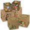 Logbuch-Verlag 3 x 5 Weihnachtsschachteln SET - kleine Geschenkboxen in braun grün bunt - Geschenkset Verpackung Weihnachten 7 x 7 + 10 x 10 cm