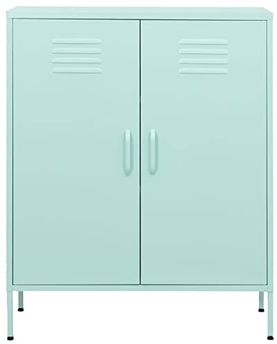 Gecheer Lagerschrank Sideboard Beistellschränke Schränke Flurschrank Küchenschrank Kommoden & Sideboards Aktenschrank, für Küche, Wohnzimmer, Büro, Minzgrün 80x35x101,5 cm Stahl