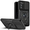 ESTH® Coque pour Motorola Edge 30 Pro avec Lentille Coulissante Couverture et Support Rotatif, Anti-Chute Étui Housse Compatible avec Support De Voiture Magnétique, Noir