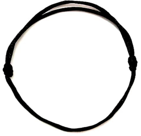 Original Adjustable Cord Kabbalah Bracelet, Evil Eye/Hand Black