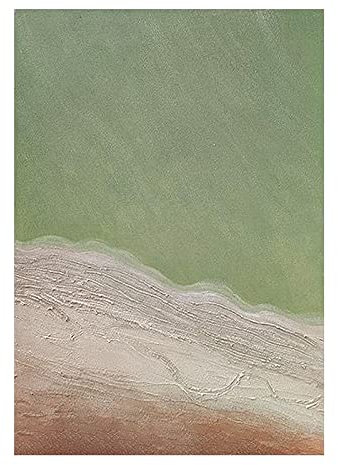 Ölbilder Auf Leinwand Handgemalt, Grüne Textur, Meer, Strand, Landschaft, Minimalistisch, Abstrakt, Modern, Rahmenlos, Original, Handgemalte Ölgemälde Auf Leinwand Für Familienwand, Wohnzimmer