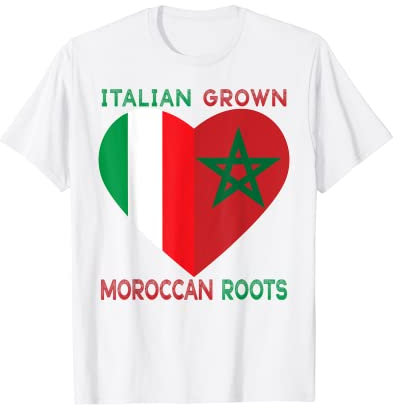 Marocco Italia Bandiera Italiano Marocchino Amore Marocco Radici Maglietta