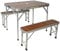 LANTUS Campingtisch Set Klapptisch 2 Bänke 90 * 60 * 70 cm (braun) Koffertisch Tragegriff Camping Gartentisch klappbar，Picknicktisch Falttisch